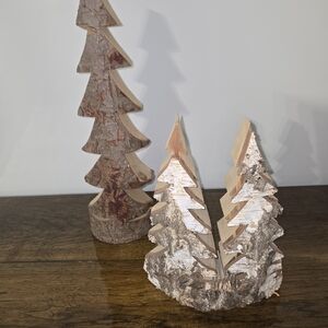Rustic Wooden Holiday Tree Set